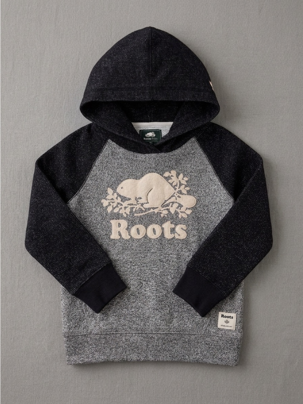 Roots Kids Small (5-6) salt and pepper hoodie